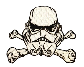 Stormtrooper Helmet Crossbones Empire Emblem Star Wars Embroidered Iron On Patch