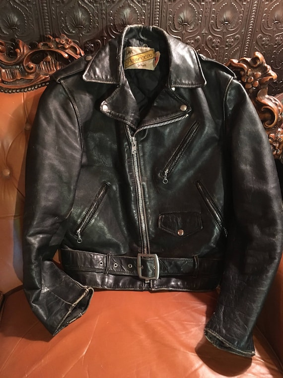 Vintage Schott Perfecto Black Leather Motorcycle Jacket size