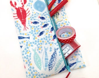 Lobster Pencil Case Travel Wallet