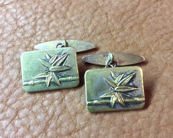 Victorian Cuff Links w/ Bamboo Motif