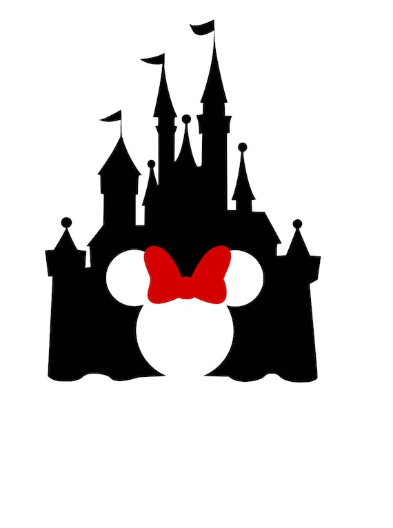 Download Disney Castle with Minnie Ears Cutout Iron On Heat Transfer