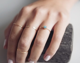 Amazonite Ring | 14K Gold Filled | Stacking Ring | Dainty Ring | Minimalist Jewelry | Thin Ring | Stone Ring | Gift For Her