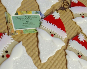 Santa Claus Ornament - Fused Glass