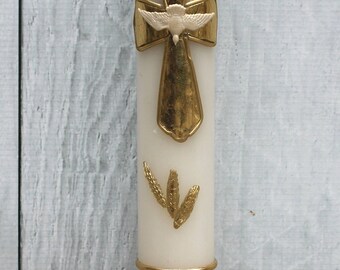 FAST SHIPPING!! Beautiful Gold Candle for any occasion, Wedding Candle, Christening Candle, Baptism Candle, Communion Candle, Confirmation