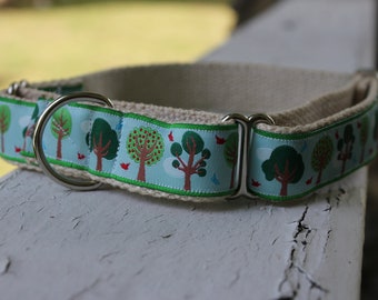 Sal's Field of Trees on Hemp - 1" Martingale Collar