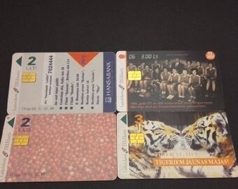 Vintage Phone Cards Latvia 4 Pcs Lattelekom Telekarte 1998 1999 2002 2 Ls C116