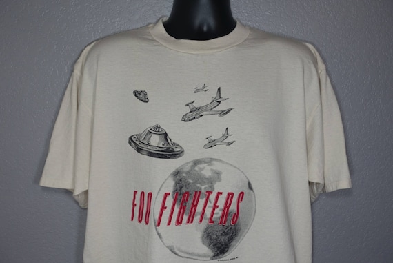 1995 RARE Foo Fighters - Roswell Records UFO Vintage Concert T-Shirt