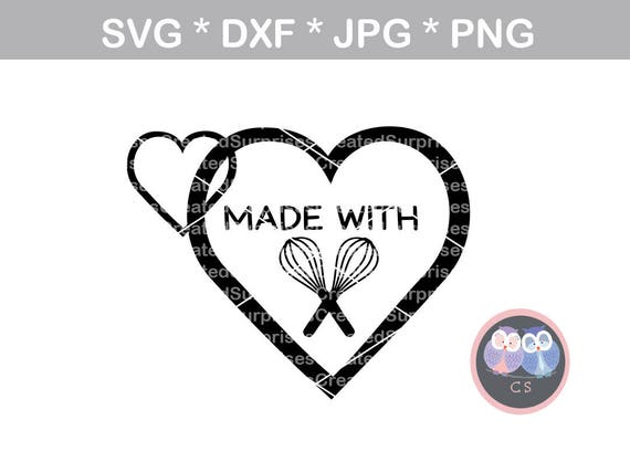 Download Made with Love heart Homemade wisk baking svg dxf png jpg