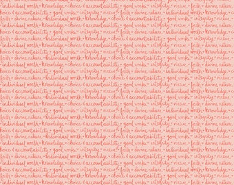 1 Yard Heart and Soul by Deena Rutter and Seek Good Works for Riley Blake Designs - 6702 Coral Heart Values