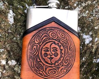 Celtic sun hip-flask