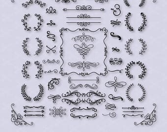 Swirl SVG PNG DXF Eps Cutting Files for Silhouette Came Cricut and other cutting machines, Swashes Svg, Monogram Svg, Monogram Frame Svg