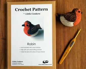 Crochet Robin Pattern / Gift for Crocheter / Crochet Pattern Gift / Printed Paper Pattern / Craft Gift / Crochet Gift / Small Gift Spring