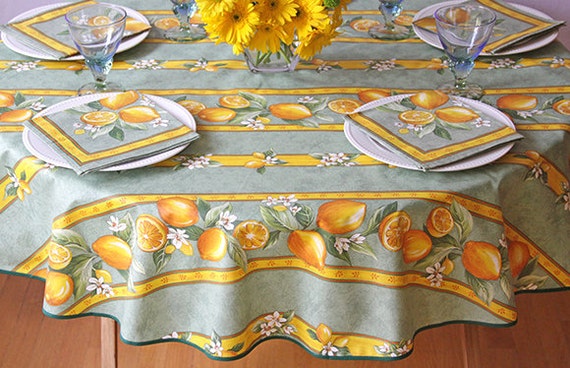 42 round inches table Lemons inch Table 60 42 Bistro Round Provencal Green to Cloth