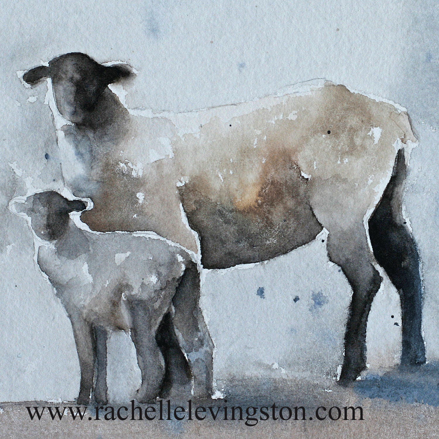 Gemälde von Schafen Malerei Lamm Malerei Aquarell Malerei