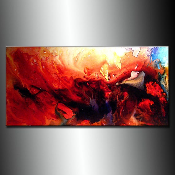 Contemporary Abstract Painting Original Modern Red Abstract