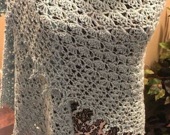 Crochet Lacy Triangle Shawl