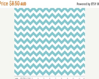 ON SALE Riley Blake Fabric - 1/2 Metre Small Chevron in Aqua