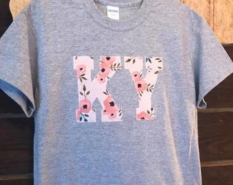 Pink Floral KY Short Sleeve Tee