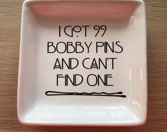 Bobby Pin holder | I've Got 99 Bobby Pins But I Can't Find One | Dish | Tray | Bathroom Organization | Bathroom storage