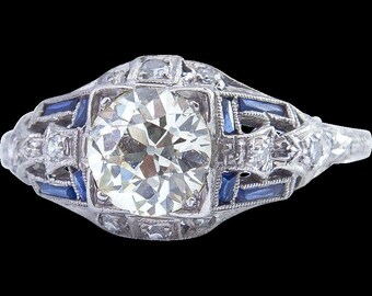 Art-Deco Diamond Ring, set in Platinum