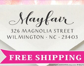 Address Stamp - FAST Return Address Stamp Self Inking - Christmas Card Invitation Envelopes - 4577