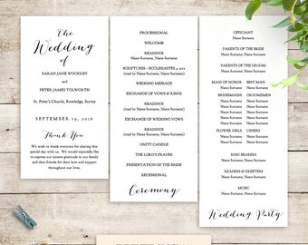 multiple page wedding program