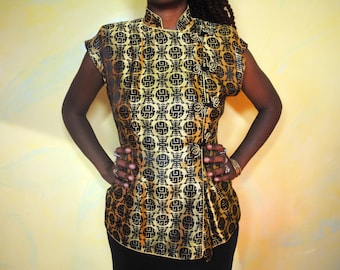 1960s Gold Qipao Blouse