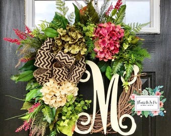Fall Door Wreaths, Summer Wreath for Front Door, Monogram Wreaths, Burlap Wreath, Fall Door Wreaths, Front Door Wreaths, Autumn Wreaths
