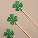 12 Shamrock Cupcake Toppers Clover Cupcake Toppers Holiday Cupcake Toppers St. Patrick's Day Cupcake Toppers Glitter Cupcake Toppers