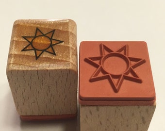 tiny sun rubber stamp, 17 mm (BB4/2)