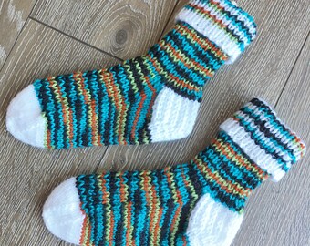 Size 6-8, Knitted Socks, Warm Winter Socks