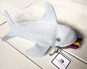 Shark Case Shark Pencil Case Shark Lovers Shark Bag