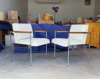 Vintage 1960's George Nelson Chairs Mid Century Modern Signed Herman Miller Original Upholstery MCM