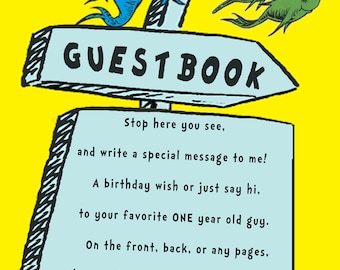 One Fish Two Fish Guestbook Sign for 1 year old boy