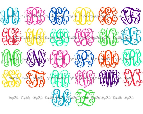 Download Entwined Vine Monogram Alphabet SVG DXF EPS for Cricut