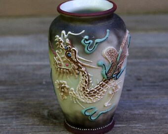 Miniature Moriage Dragon Vase Japan