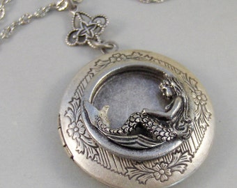 Siren's Call,Mermaid Necklace,Mermaid Jewelry,Mermaid pendant,Ocean Necklace,Nautical Neckalce,Mermaid Locket,Siren Necklace,valleygirdesign