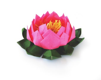 Paper Lotus Flower | Water Lily | Origami Lotus | Yoga Studio Decor