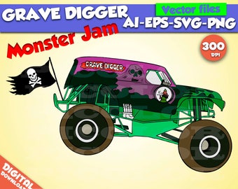 Free Free 328 Silhouette Grave Digger Monster Truck Svg SVG PNG EPS DXF File