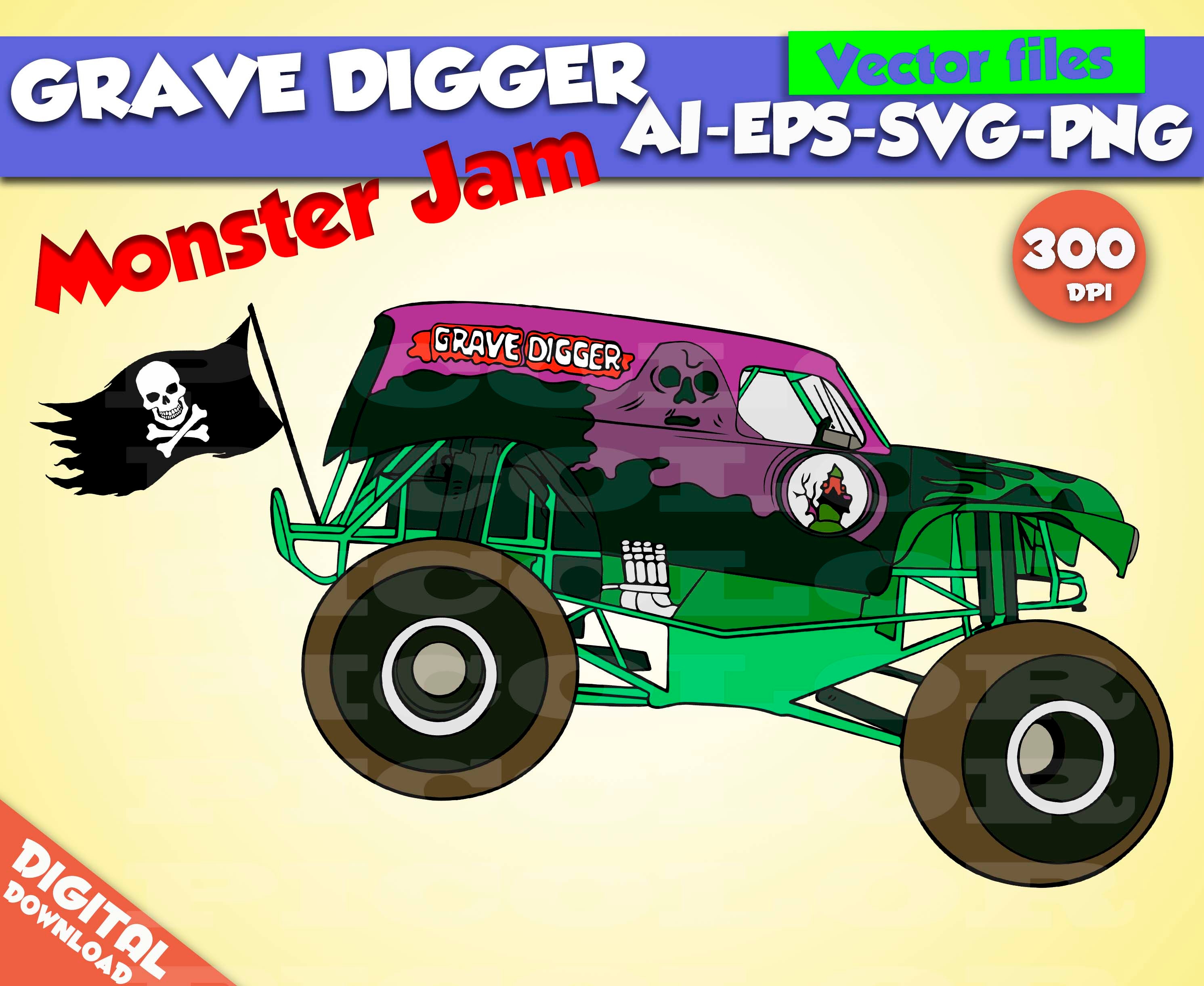 Download Grave Digger svg Monster Jam svg Monster Truck svg Monster Jam.