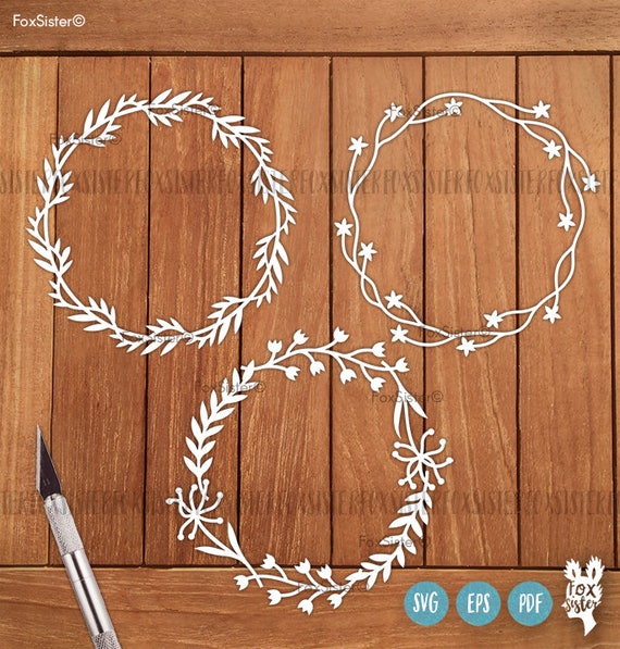 Download SVG Bundle Set 2 3 Blank Circle Monogram Frames/Wreath