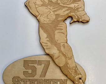 Football Player Wood Cut Out -Personalized