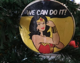 We Can Do It- Wonder Woman Rosie the Riveter Ornament