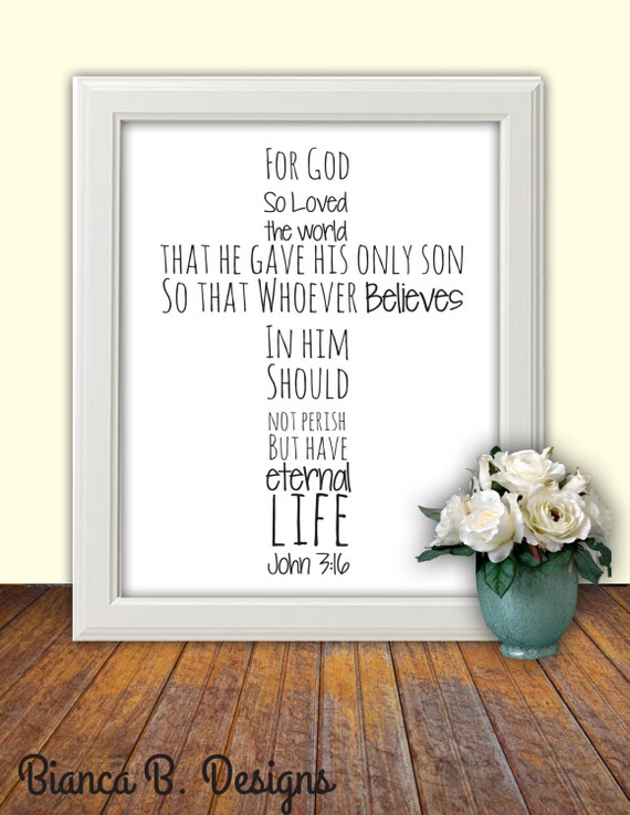 Bible verse Art John 316 printable scripture wall art