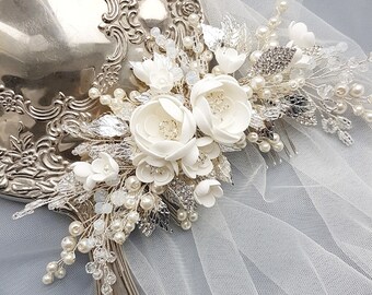 Pearl Bridal hair comb, Wedding hair comb, Bridal headpiece, Wedding headpiece, Bridal hair piece, Wedding hair piece, Bridal head piece