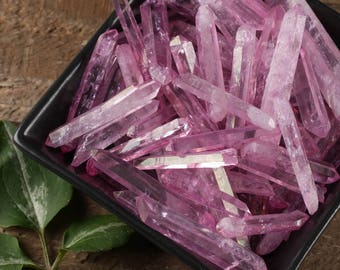 10g Small PINK AURA QUARTZ Crystal Points - Rainbow Quartz Point, Pink Quartz, Angel Aura Quartz Cluster Pink Crystal E0391