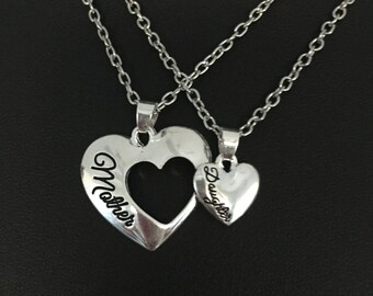 Mother and daughter necklace set- Mother's Day, birthday gift