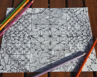 Zentangle Inspired Hearts Hearts line Art Heart coloring