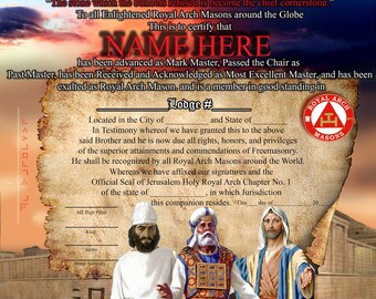 Custom Masonic/OES Certificates