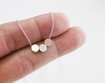 Three Dots Necklace Silver / Gold / Rose gold Circle Necklace Bridesmaid Gift Bridesmaid Necklace Birthday Gift